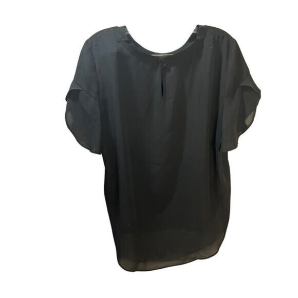 NEW‎ Silk Oversized Boxy Short-Sleeve Sheer Blouse Medium - Picture 2 of 5